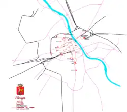 Tramnet rond 1920 na de uitbreidingen van na de Eerste Wereldoorlog.