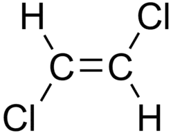 Structuurformule van trans-1,2-dichlooretheen