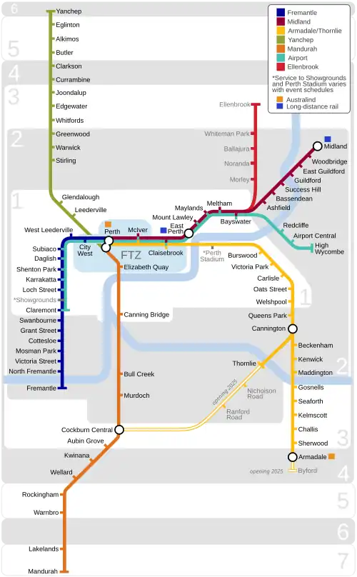 Spoorwegnetwerk van Transperth Trains