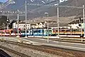 Treinen van TPC in station Aigle