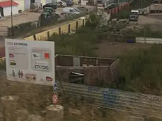 Bouwwerf van de spoorlijn in Mitry-Mory