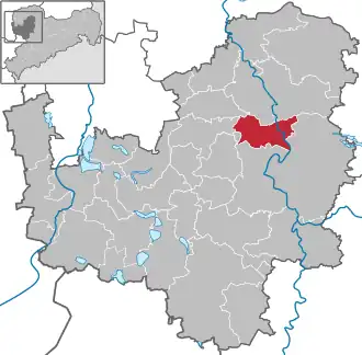 Kaart van Trebsen/Mulde