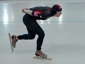 Trevor Marsicano tijdens het Wereldkampioenschap Allround in Hamar 2009