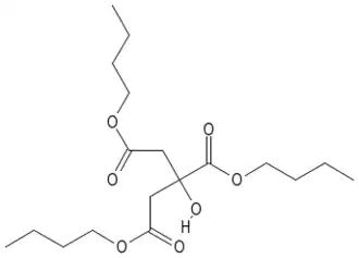 Structuurformule van tributylcitraat