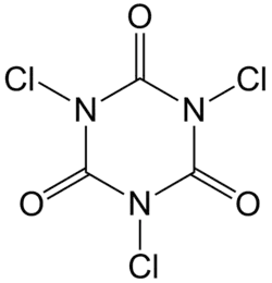 Structuurformule van trichloorisocyanuurzuur