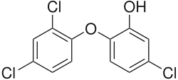 Structuurformule van triclosan