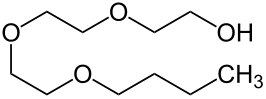 Structuurformule van tri-ethyleenglycolbutylether