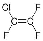 Structuurformule van chloortrifluoretheen