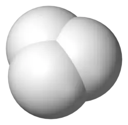 Molecuulmodel van het triwaterstofkation
