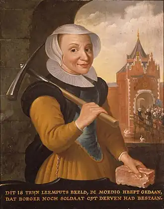 Trijn van Leemput op een schilderij van een onbekende schilder uit ca. 1650