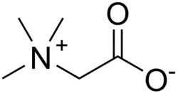 Structuurformule van trimethylglycine in de betaïnevorm