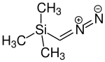 Structuurformule van diazo(trimethylsilyl)methaan