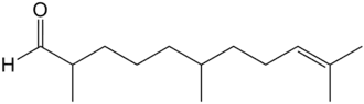 Structuurformule van trimethylundecenal