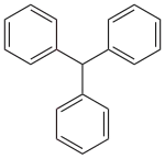 Structuurformule van trifenylmethaan