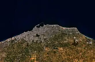 Luchtfoto van NASA Landsat op 37 km