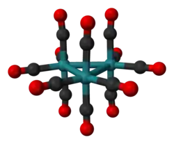 Molecuulmodel van trirutheniumdodecacarbonyl