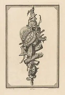 Trofee met schilden en pijlenkoker