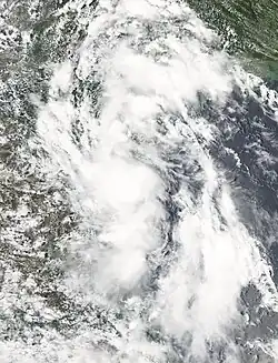 Foto of weerkaart van orkaan