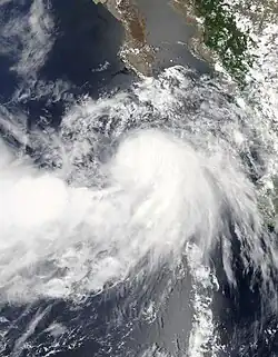 Foto of weerkaart van orkaan