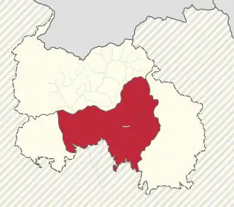 Kaart van Rajon Tschinvali