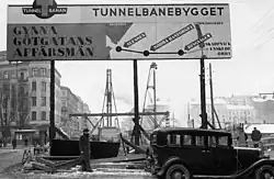 De tunnel onder Södermalm in aanbouw