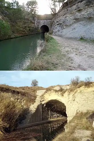 De tunnel van Malpas in het Canal du Midi