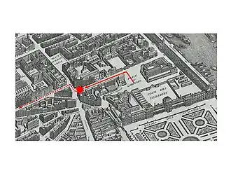 De route die de koets van Napoleon aflegde