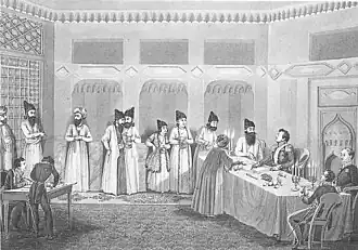 Ivan Paskevitsj en Abbas Mirza in Torkamanchai (10 februari 1828)