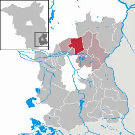 Kaart van Turnow-Preilack