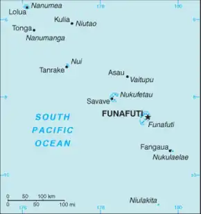 Kaart van Tuvalu