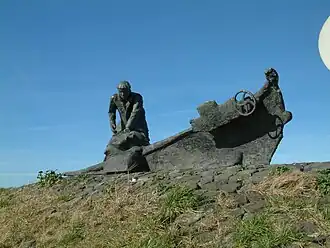 Monument voor de schipper Arie Evegroen bij Groenendijk