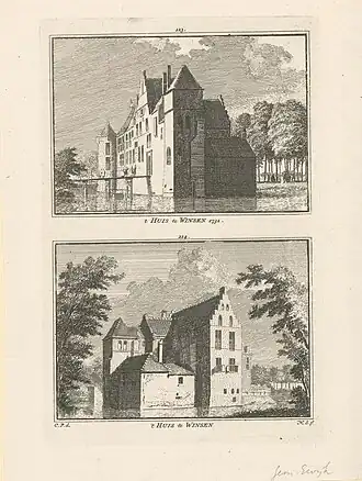 Het Huis te Winssen in 1732