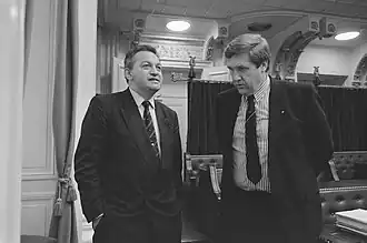 Blauw (rechts) met landbouwminister Braks in 1988