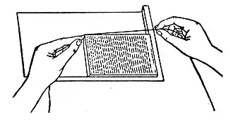 Het opbinden van het zetsel
