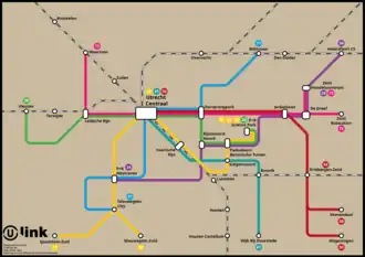 U-link netwerk, inclusief sneltram en Randstadspoor