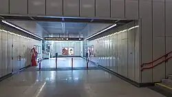 Het tunneltje bij de oostelijke toegang.