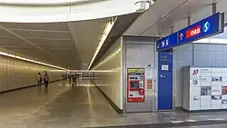 De voetgangerstunnel gezien uit het noorden.