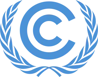 Logo van UNFCCC dat de klimaatconferenties organiseert namens de Verenigde Naties