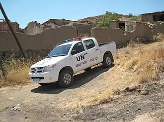 Een voertuig van de militaire politie van UNFICYP in 2009.