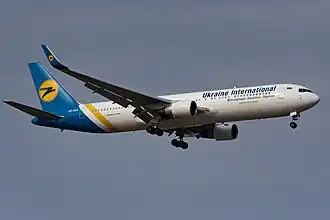 Een Boeing 767-300ER van Ukraine International Airlines