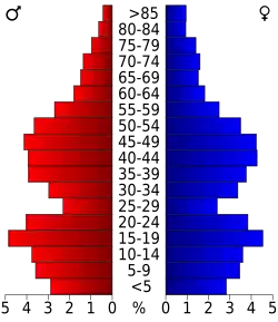 Bevolkingspiramide Addison County