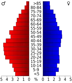 Bevolkingspiramide Avery County
