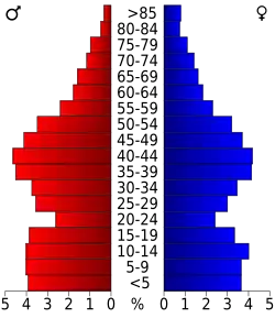 Bevolkingspiramide Bastrop County