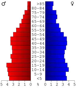 Bevolkingspiramide Ben Hill County