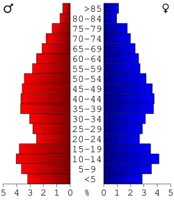 Bevolkingspiramide Bollinger County