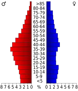 Bevolkingspiramide Bradford County