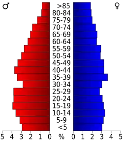 Bevolkingspiramide Bradley County