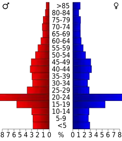 Bevolkingspiramide Brookings County