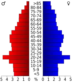 Bevolkingspiramide Cabell County