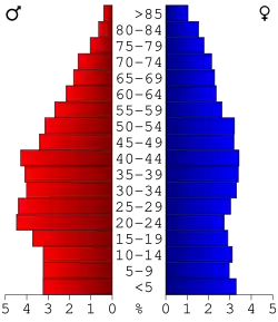 Bevolkingspiramide Chattooga County